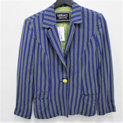 versace pinstripe blazer|versace blue label.